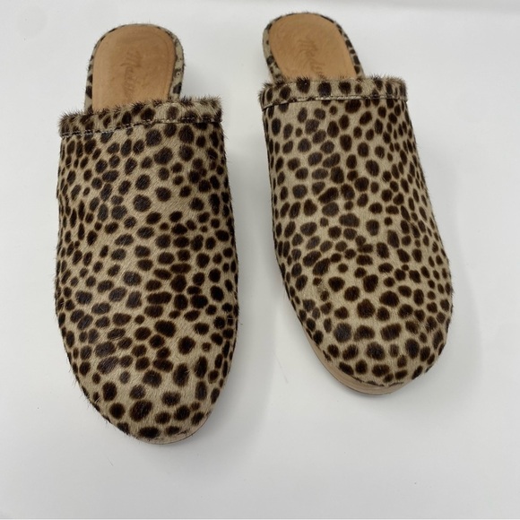 Madewell Womens The Ruby Clog in Dotted Calf Hair 7.5 Wooden Soles Slip On MA526 - Picture 2 of 11